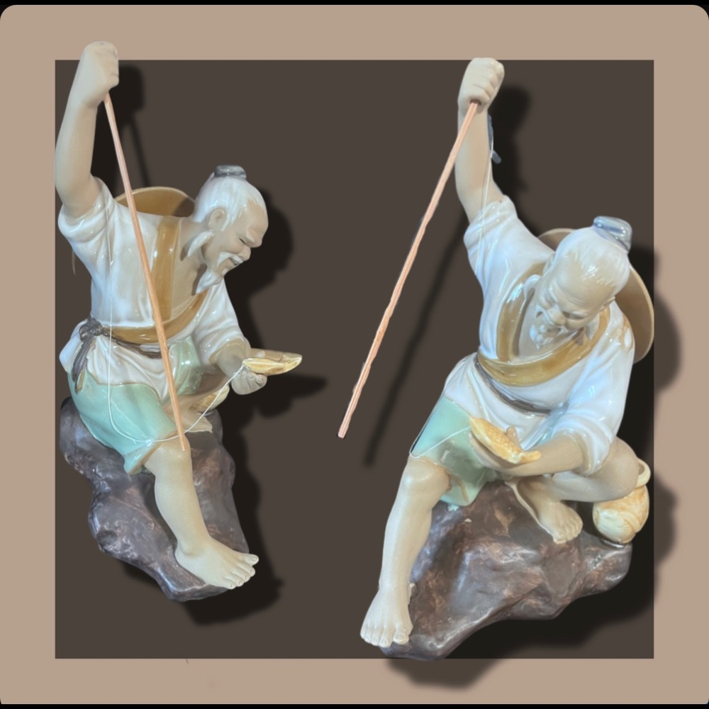 - Vintage Chinese Shiwan Mudman Fisherman